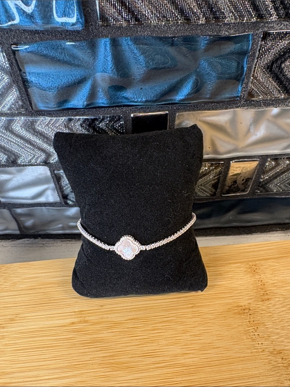 Silver White Opal Clover Bracelet - Women's Jewelry